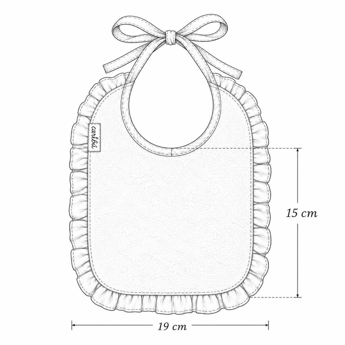Babero impermeable con volante tamaño mediano Cotton Bloom