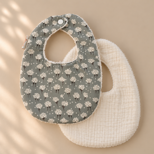Pack dos baberos pequeños Cotton Bloom